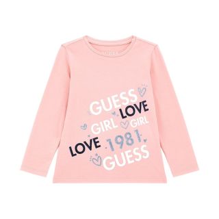 Guess Детска блуза с дълъг ръкав Girl Love Pink
