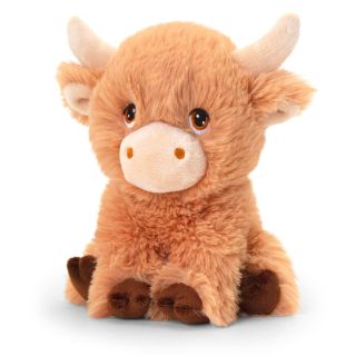 Keeleco, Екологична играчка, Кафява рунтава крава, 25 см, Keel Toys