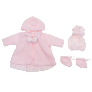 Дрехи за кукла, Розово палтенце, шапка и терлици, за кукла Лея, 46 см, Asi