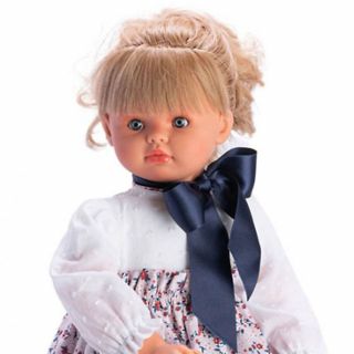 Кукла Пепа с бяла бродирана риза и голяма синя панделка, Asi dolls