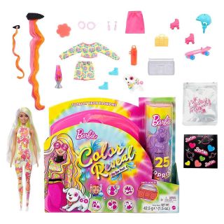 Кукла Mattel Barbie Color Reveal Totally Neon Fashions, с 25 изненади и промяна на цвета Pink