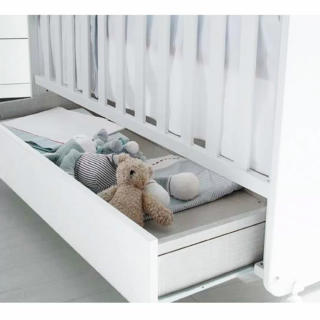 MICUNA Комплект Детско легло-кошара Globito 60/120 см + Скрин с четири чекмеджета, вана и повивалник + Чекмедже за легло
