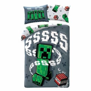 Minecraft Детски спален комплект 140 х 200 см. - 324 Creeper Sss