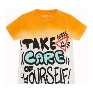 Guess Детска тениска за момче Graffiti ORANGE DEEP DYE