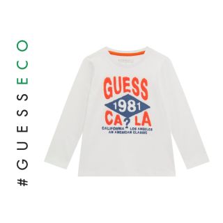 Guess Детска блуза с дълъг ръкав WHITE & ORANGE