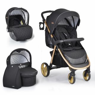 Moni Комбинирана детска количка  POLLY 3В1, Черна