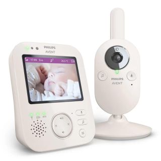 Philips AVENT Дигитален видео бебефон Premium SCD891/26 с 3,5-инчов цветен екран, нощно виждане, двустранна комуникация и термометър