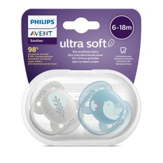 Philips Avent ЗАЛЪГАЛКИ - ULTRA SOFT + стерил. кутия (6-18м) момче пиле/перо