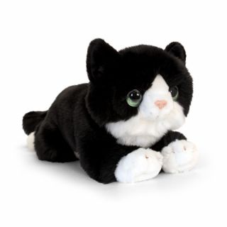 Плюшенa играчка черна котка с бели петна, 32 см., Keel Toys
