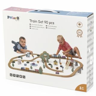 Viga Polar B Комплект за игра с релси и влакове от 90 части