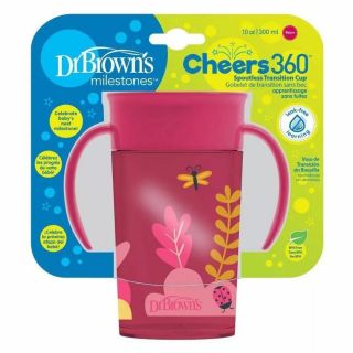 Преходна чаша с дръжки Dr.Brown's Milestones 300 мл 360° 9м+ .