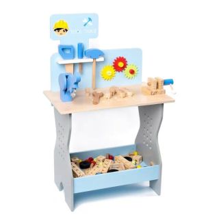 Дървена детска работилница с инструменти, Синя