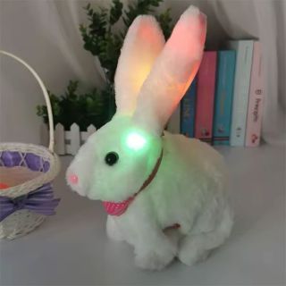 Интерактивна играчка ходещо лаещо куче с каишка Мопс, с музика