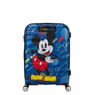 Samsonite Детски куфар AT на 4 колела Mickey Clouds 76 см с разширение Черен цвят