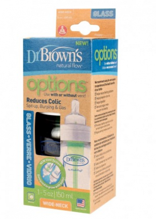 Dr.Brown's Шише стъклено Natural Flow® Wide-Neck 150 ml