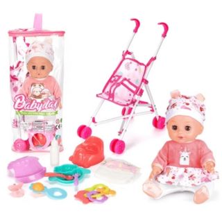 Детска кукла бебе Sarika със столче и аксесоари за игра PAT48855