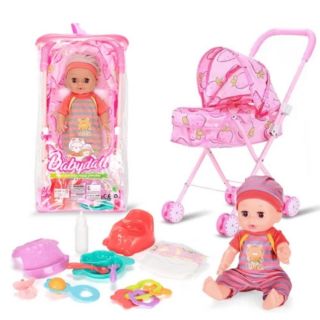 Детска кукла бебе Sarika със столче и аксесоари за игра PAT48855
