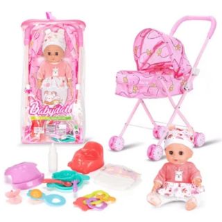 Детска кукла бебе Sarika със столче и аксесоари за игра PAT48855
