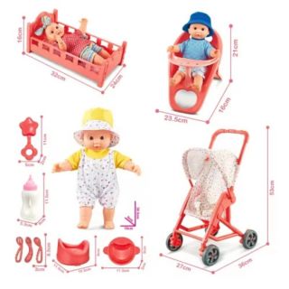 Детска кукла бебе Sarika със столче и аксесоари за игра PAT48855