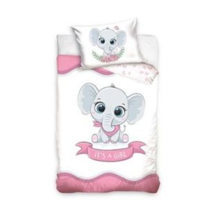Sonne Бебешки спален комплект Little Elephant Pink - 2 части PAT3332