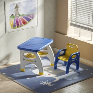 Sonne Детска маса с един стол в син цвят и лимон