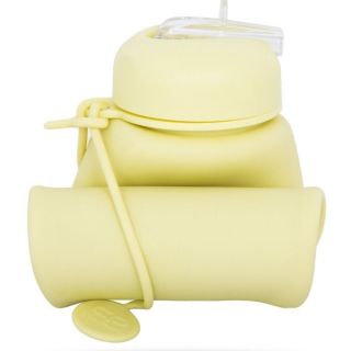 COOLPACK Сгъваема силиконова бутилка PUMP - Powder yellow