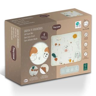Tiny Love  Меко, подплатено килимче за игра Soft Super Mat от серията Garden of Adventures, размер 125.5х110 см, 9 увлекателни активности за развитие, 0м+