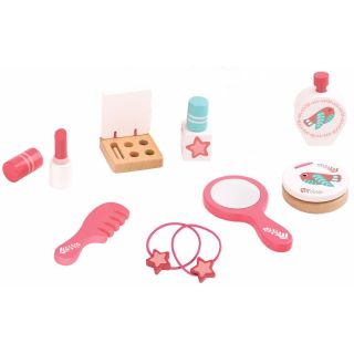 Розов козметичен комлект за деца от дърво Tooky toy