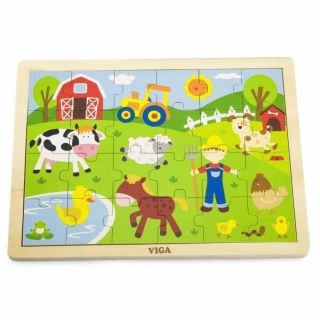 Viga Toys Детски пъзел - Живота в фермата