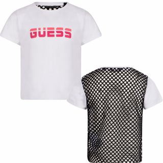 Guess детска тениска с лого и мрежест гръб Active