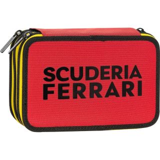 Ученически несесер с 3 отделения и съдържание Ferrari Red