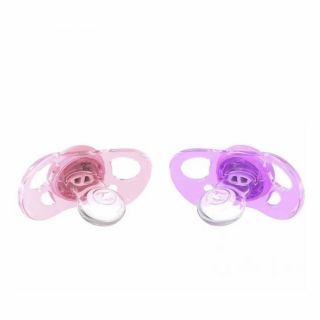 Залъгалки за бебета 2 бр. 0-6 месеца, розово и лилаво Twistshake