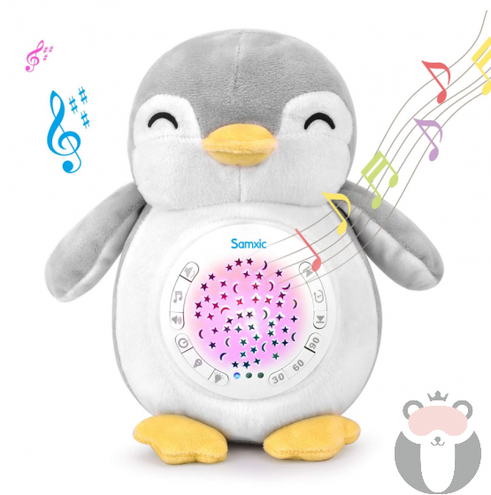 Chipolino Успокояваща плюшена играчка с проектор и музика Пингвин