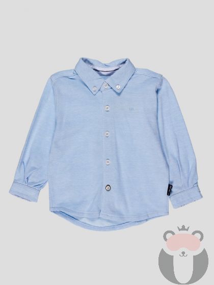Boboli Chic бебешка еластична риза Teddy  3м/62см-светло син