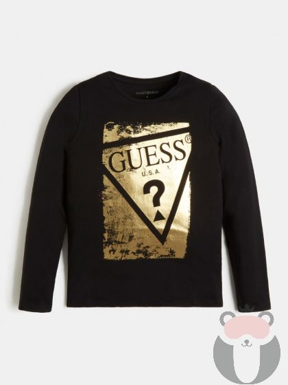 Guess Детска блуза за момиче със златен принт Smart Guess