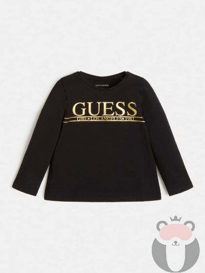 Детска блуза за момиче със златен надпис Guess