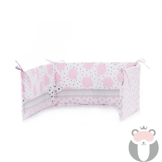 Chipolino обиколник за бебешко креватче 60х180см, розов балон