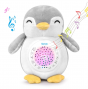 Chipolino Успокояваща плюшена играчка с проектор и музика Пингвин