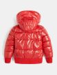 Детско червено зимно яке с качулка и надписи Guess за момиче 
