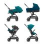 Cybex Бебешка количка Eezy S Twist + 2 черно шаси River Blue