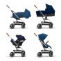 Cybex Бебешка количка Eezy S Twist + 2 сребристо шаси Navy Blue