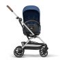 Cybex Бебешка количка Eezy S Twist + 2 сребристо шаси Navy Blue
