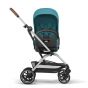 Cybex Бебешка количка Eezy S Twist + 2 сребристо шаси River Blue