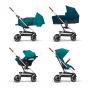 Cybex Бебешка количка Eezy S Twist + 2 сребристо шаси River Blue
