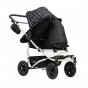 Кош за новородено PLUS за количка за 2 деца Mountain Buggy DUET V3.2 в цвят черно и бяло каре