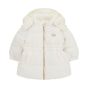 Guess Бебешко зимно яке с качулка за момиче CREAM WHITE