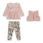 Guess Бебешки комплект за момиче 3 части PINK ROSES
