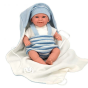 Arias Усмихната кукла-бебе в светлосиньо с аксесоари - 35 см, реално тегло