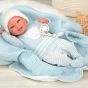 Arias Кукла-бебе Паоло със синьо одеяло и аксесоари - 40 см