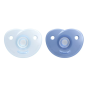 Комплект от 2 бр. ортодонтични залъгалки Philips Avent SOOTHIE в кутия за стерилизиране, 0-6м, сини, SCF09921